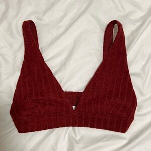 ALO Yoga Burgundy Ribbed Bralette NEVER WORN